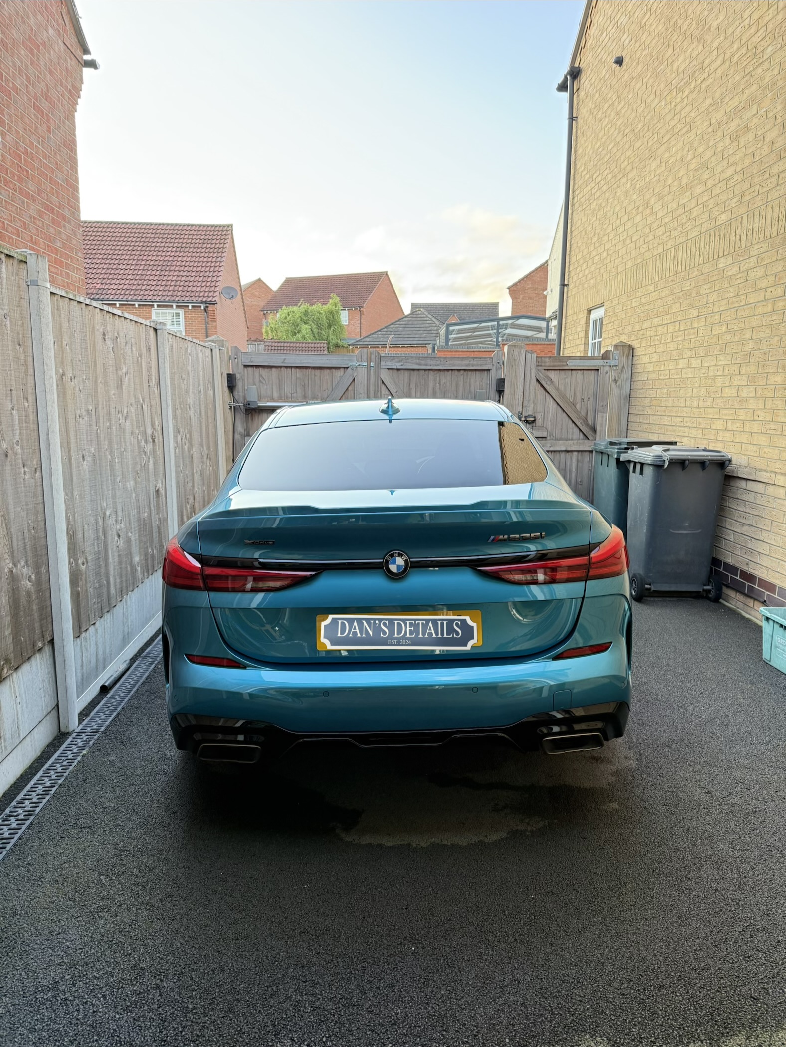 BMW 235i rear view after detailing